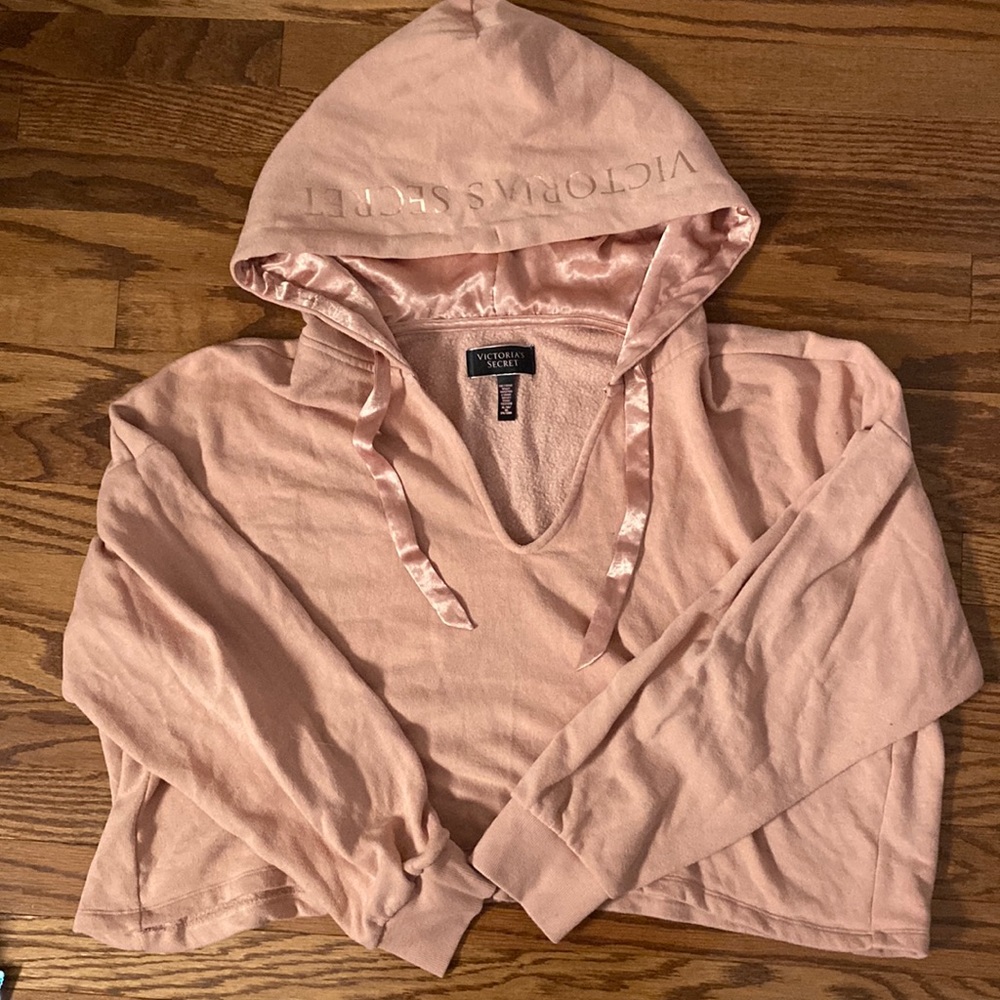 Victoria Secret Pink Cropped Hoodie Size: XLarge